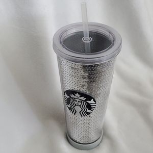 STARBUCKS SILVER SEQUINS TUMBLER 2017
